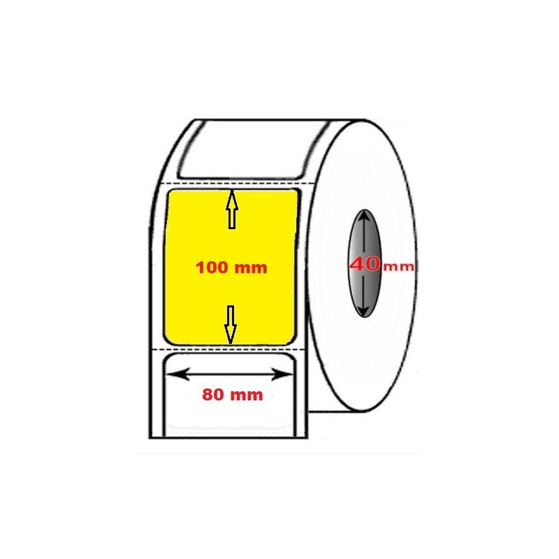 Rotolo bobina etichette 80x100 Gloss colorata 500 pz A.40